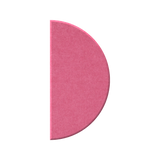 A pink, semi-circular felt or fabric swatch with a textured surface, shown on a plain white background.