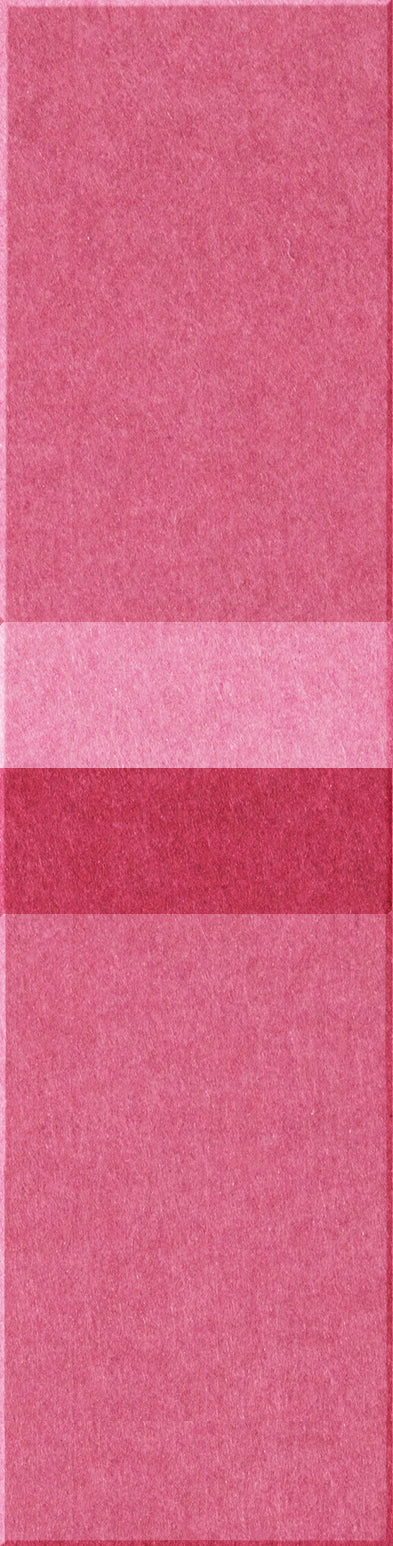 Four rectangular tiles in varying shades of pink, arranged vertically with white dividing lines between them.