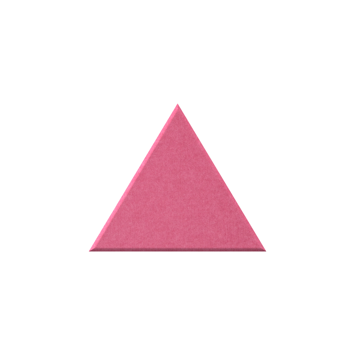 A single pink triangular wedge with a textured surface, centered on a plain white background.
