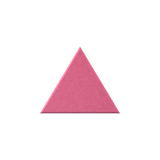 A single pink triangular wedge with a textured surface, centered on a plain white background.