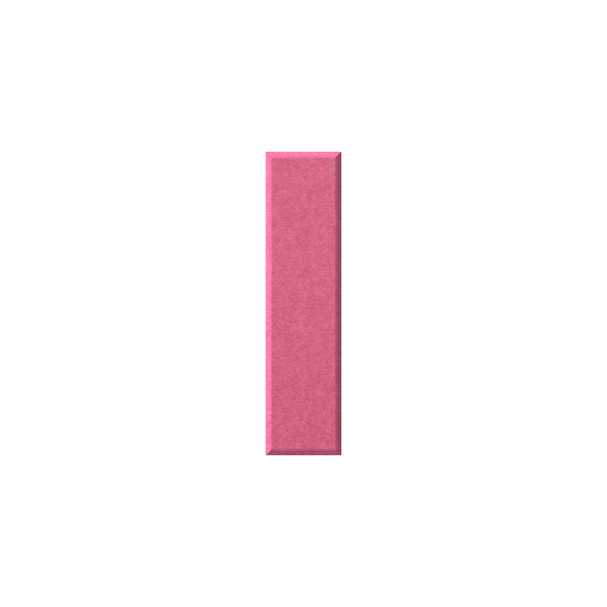 A single vertical rectangular swatch of textured pink material centered on a plain white background.