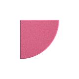 A single pink curved wedge-shaped item centered on a plain white background.