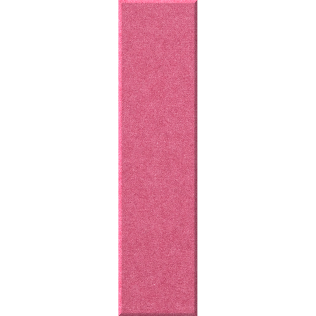A vertical rectangular pink textured strip on a plain white background.