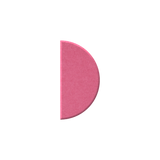 A single pink semicircle or half-donut-shaped item with a textured surface, centered on a plain white background.