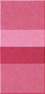 Four rectangular tiles in varying shades of pink, ranging from mauve to deep red.