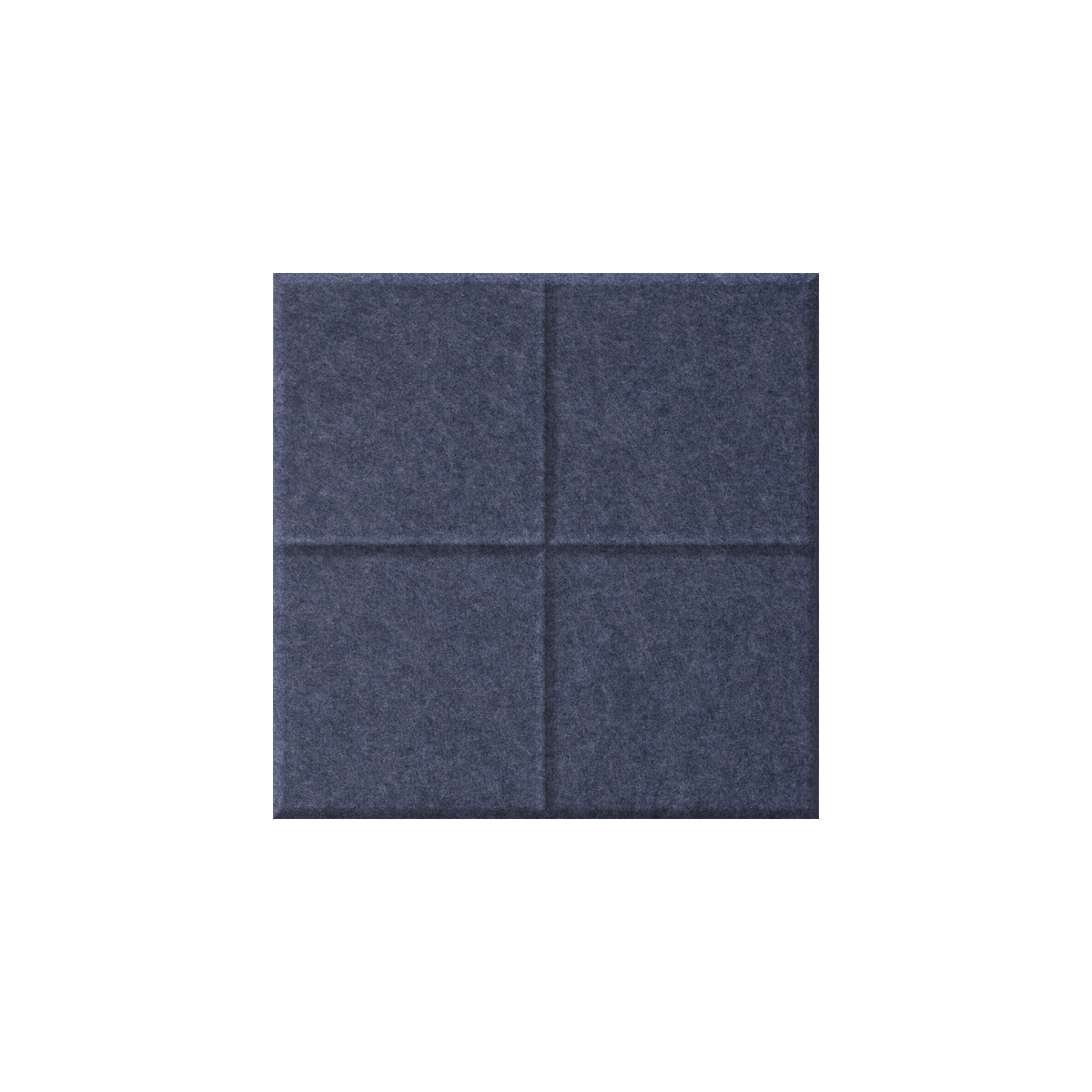 A square single-panel acoustic foam wall panel set in a dark navy blue felt material, shown against a plain white background.