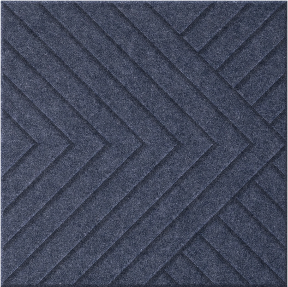 Indigo 9mm Engraved Converge felt sample with chevron grooves
