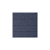 A square dark blue-gray felt or fabric panel with horizontal stitched sections, centered on a plain white background.