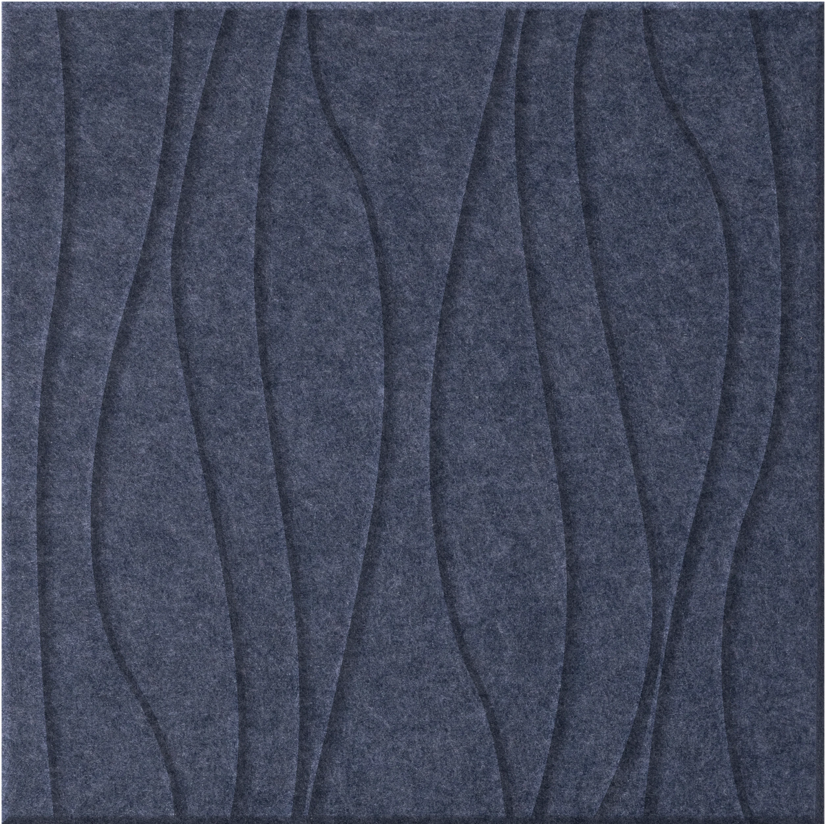 Indigo 9mm Engraved River felt sample with wavy vertical grooves