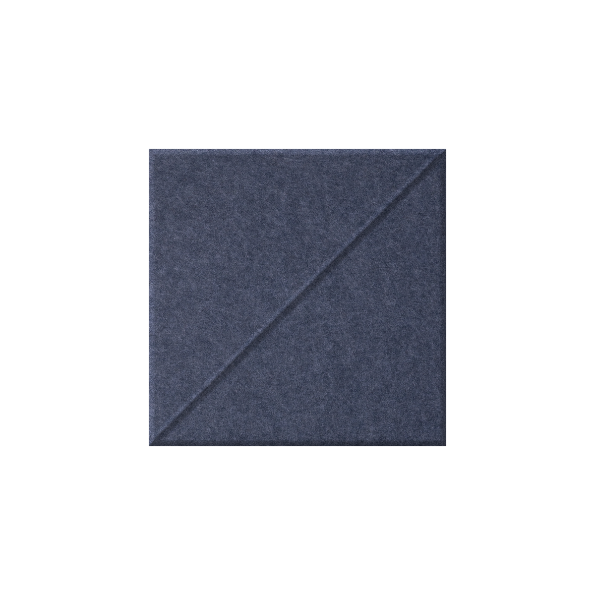 A square fabric sample in a dark navy blue color, folded diagonally to show its texture, centered on a plain white background.