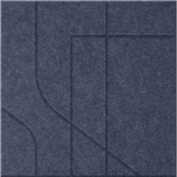Indigo 9mm Engraved Subway felt sample with offset stepped line grooves