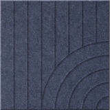 Indigo 9mm Engraved Tangent felt sample with concentric quarter circle grooves