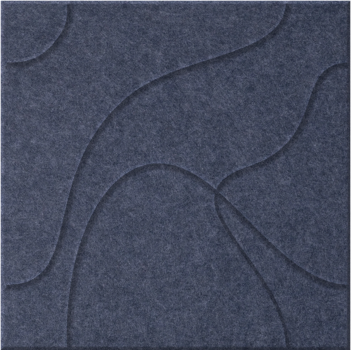 Indigo 9mm Engraved Topo felt sample with flowing topographic line grooves