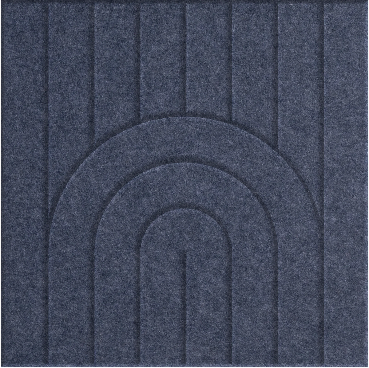 Indigo 9mm Engraved Zen felt sample with nested arch grooves