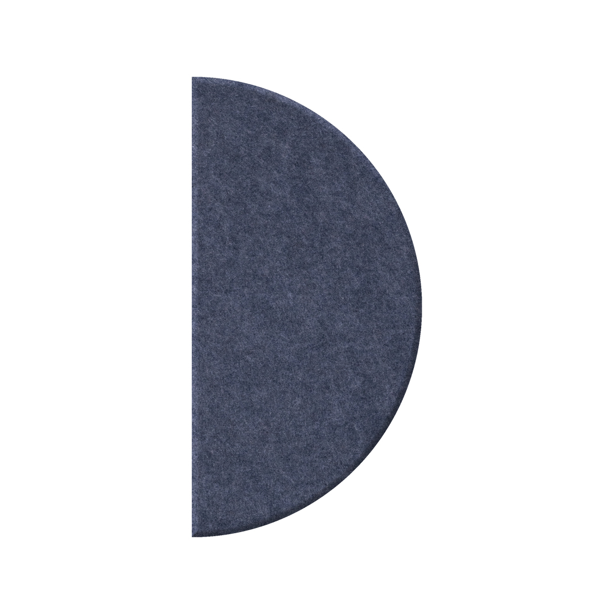 A dark slate blue-gray felt semicircle panel, shown against a solid white background.