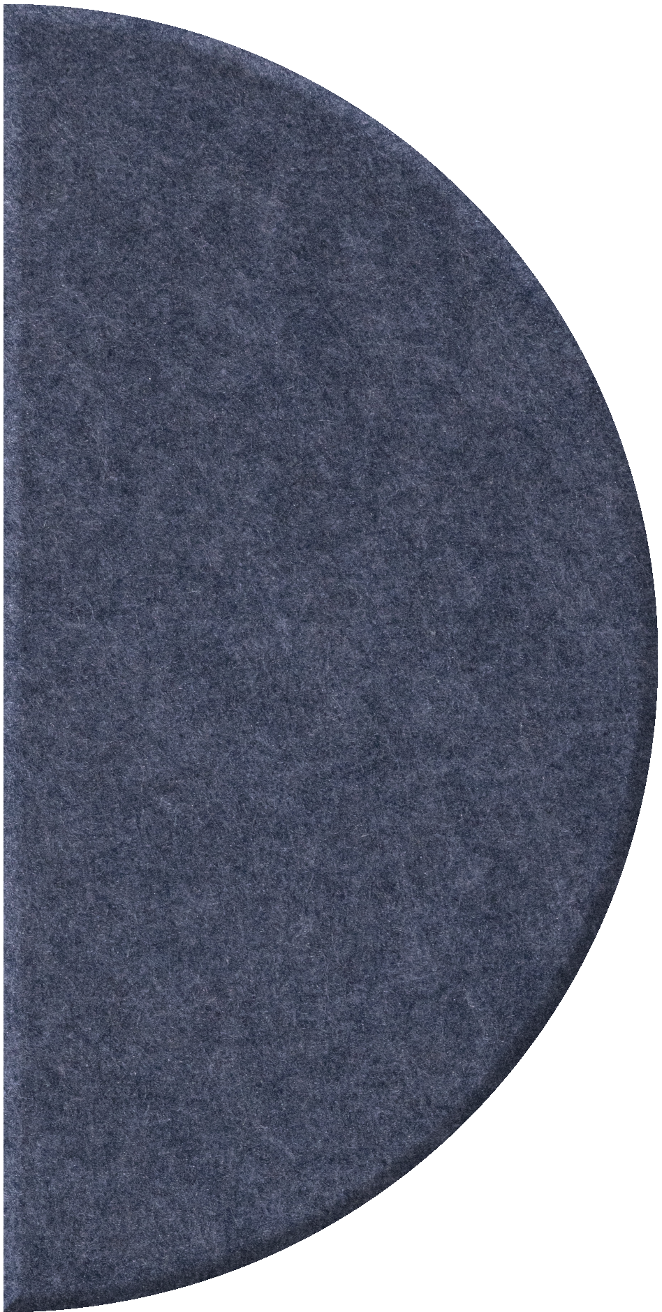 Dark blue half-circle tile with textured surface.