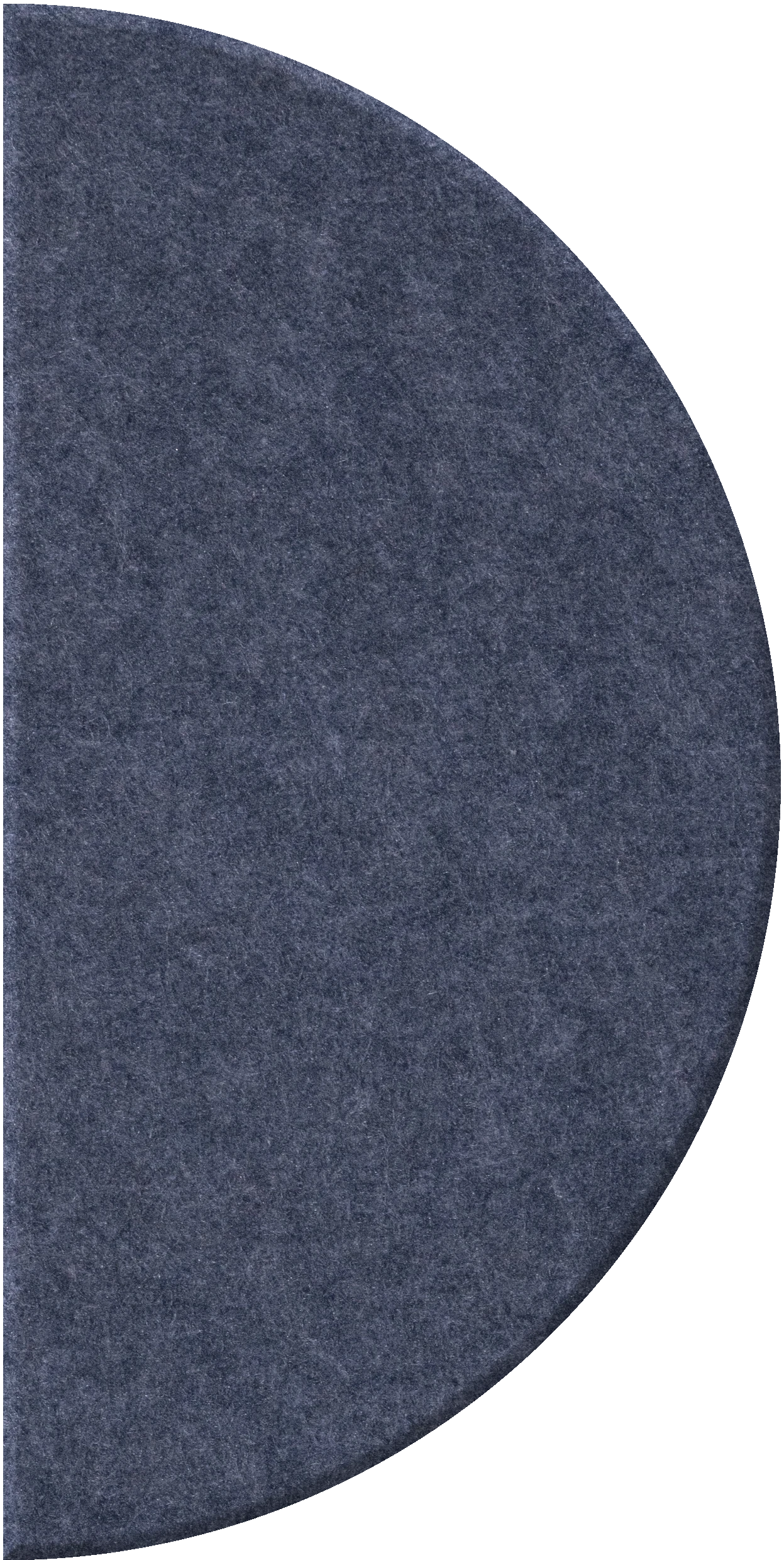 Dark blue-gray half circle tile with textured surface.