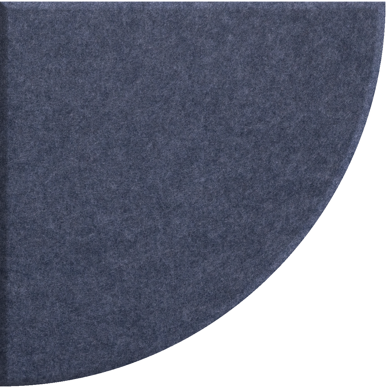 Dark blue-gray quarter circle tile with matte textured surface on white background.