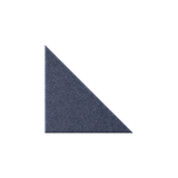 A dark navy blue triangular wedge with a textured, fabric-like surface, isolated on a solid white background.
