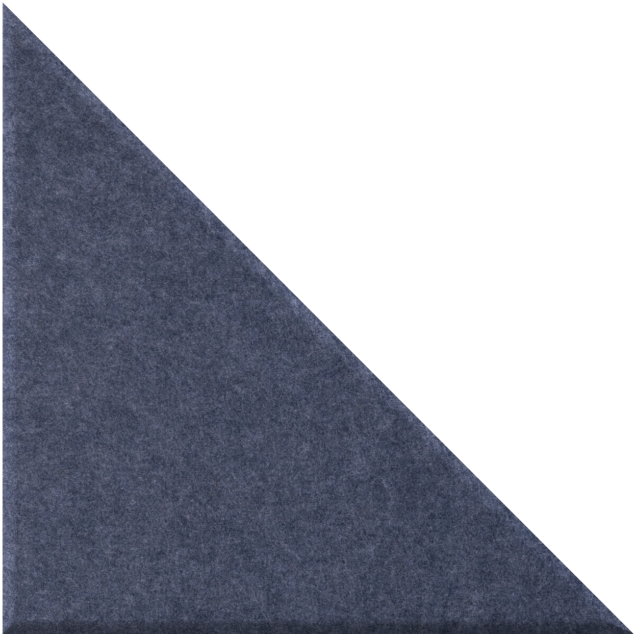 Dark blue-gray right triangle tile with textured surface and 90-degree angle.