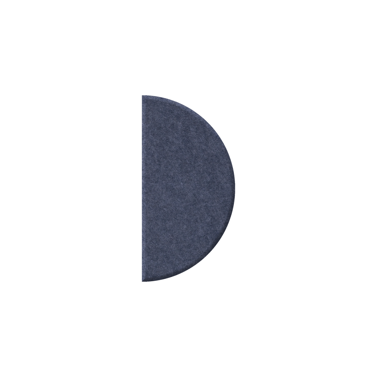 A dark slate blue-gray felt letter 'D' cutout, likely for a doorbell or buzzer, shown against a solid white background.