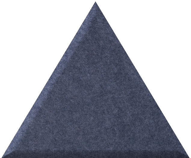Dark blue-gray triangle tile with textured surface and pointed apex on white background.