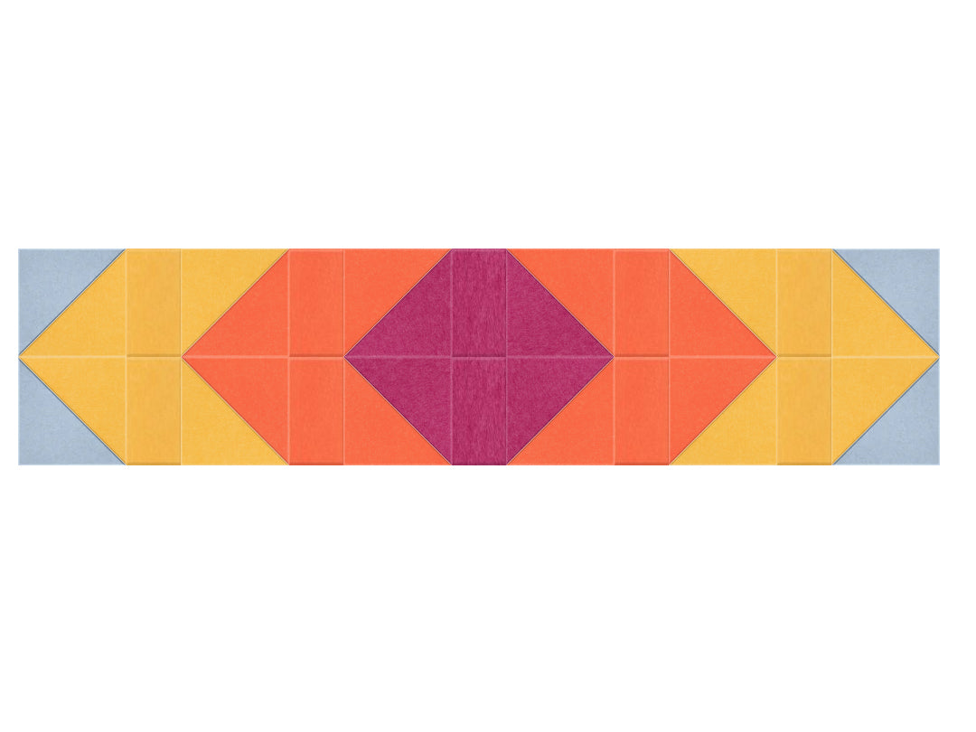 Colorful geometric pattern on a white background