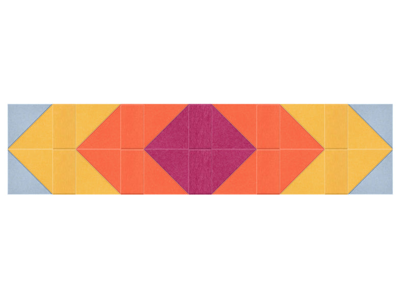 Colorful geometric pattern on a white background