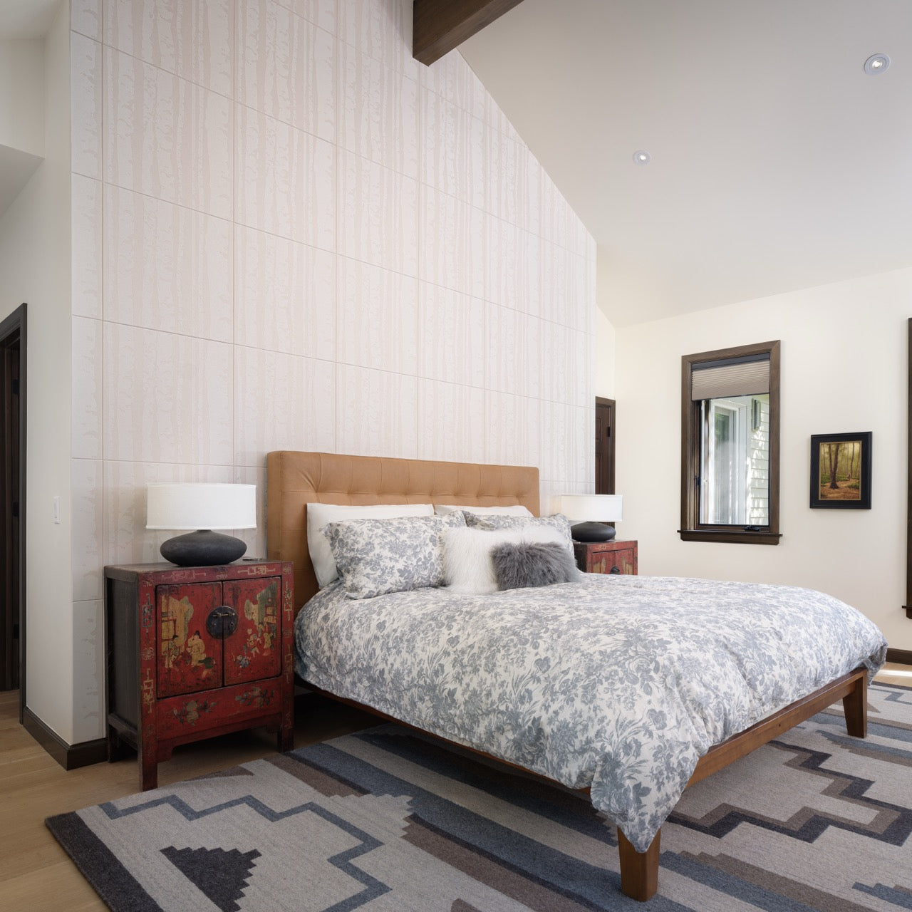 Ivory Printed Aspens (Box of Eight 2'x2' Tiles)