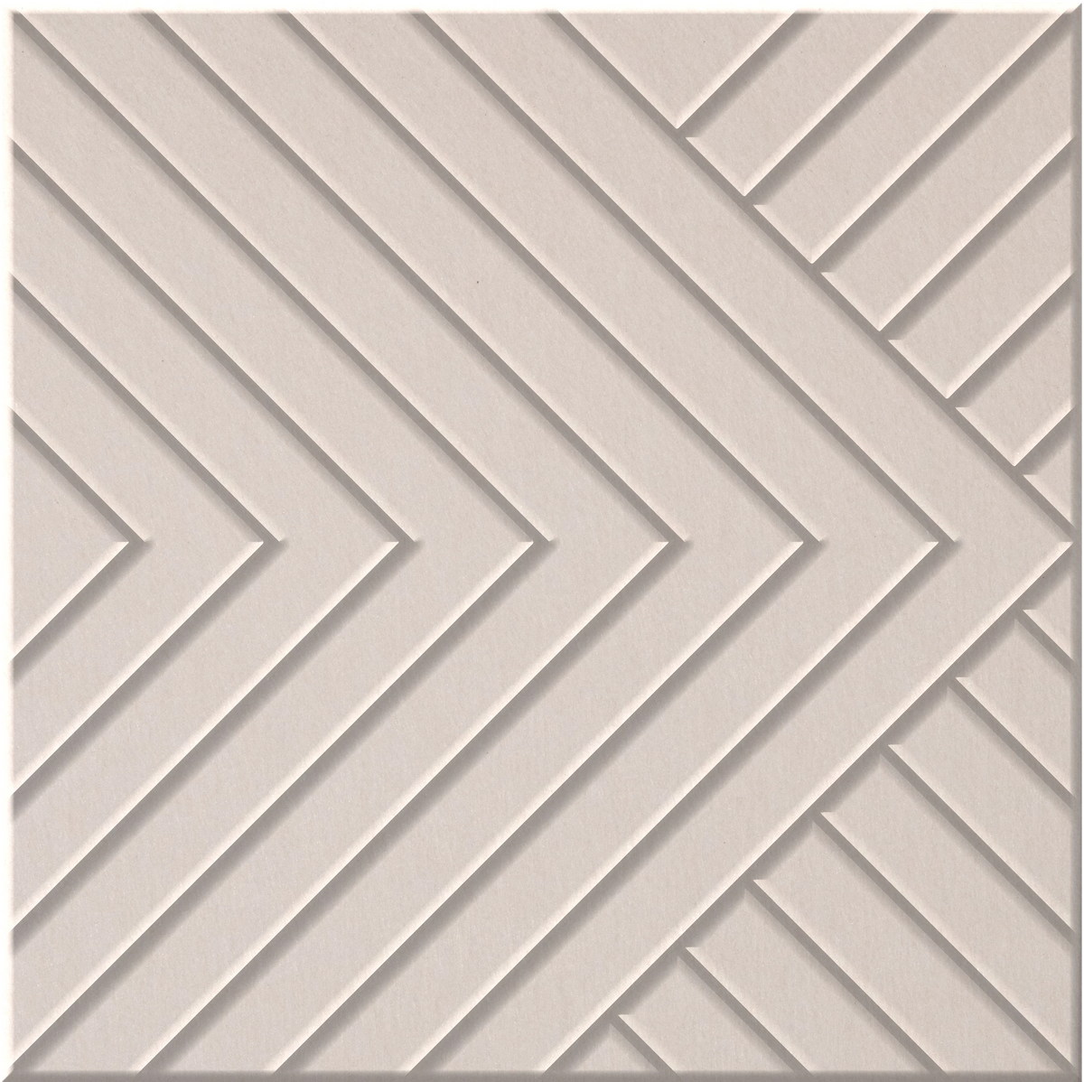 Ivory 9mm Engraved Converge felt sample with chevron grooves