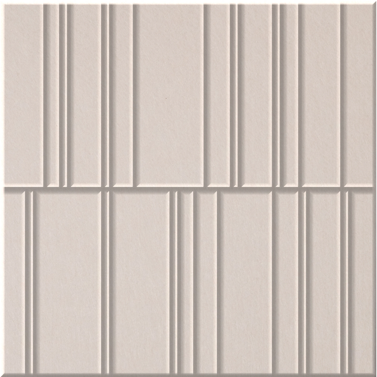 Ivory 9mm Engraved Offset felt sample with staggered vertical grooves