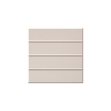 A square beige tile with horizontal grooved lines, shown on a solid white background.