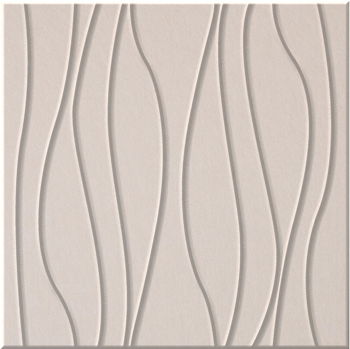 Ivory 9mm Engraved River felt sample with wavy vertical grooves