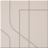 Ivory 9mm Engraved Subway felt sample with offset stepped line grooves