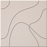Ivory 9mm Engraved Topo felt sample with flowing topographic line grooves