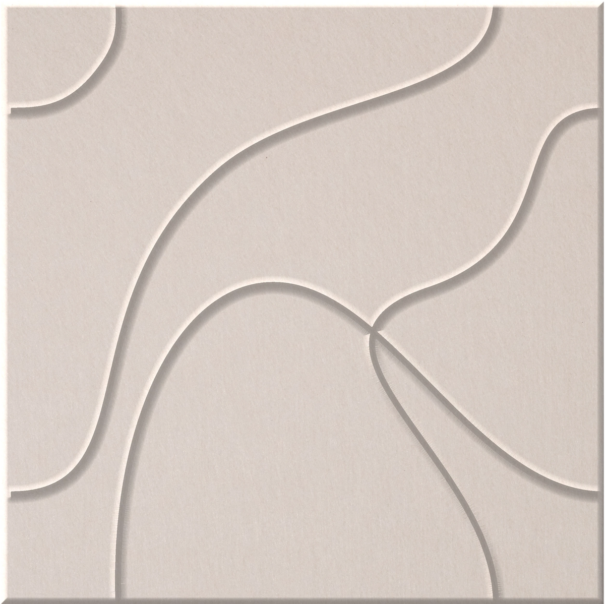 Ivory 9mm Engraved Topo felt sample with flowing topographic line grooves