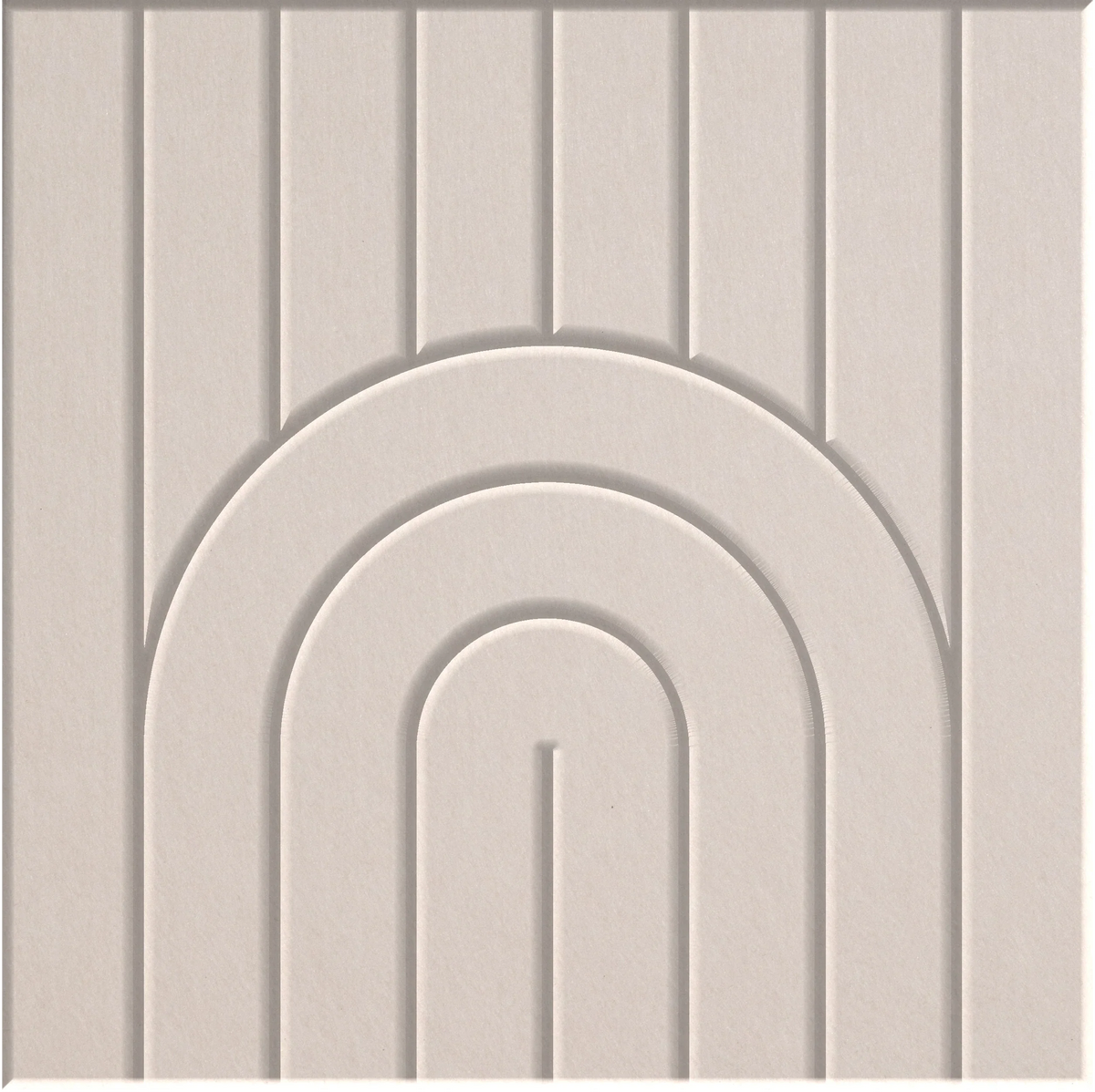 Ivory 9mm Engraved Zen felt sample with nested arch grooves