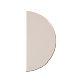 A minimalist, semi-circular or D-shaped wall art piece in a light beige or cream color, shown against a solid white background.