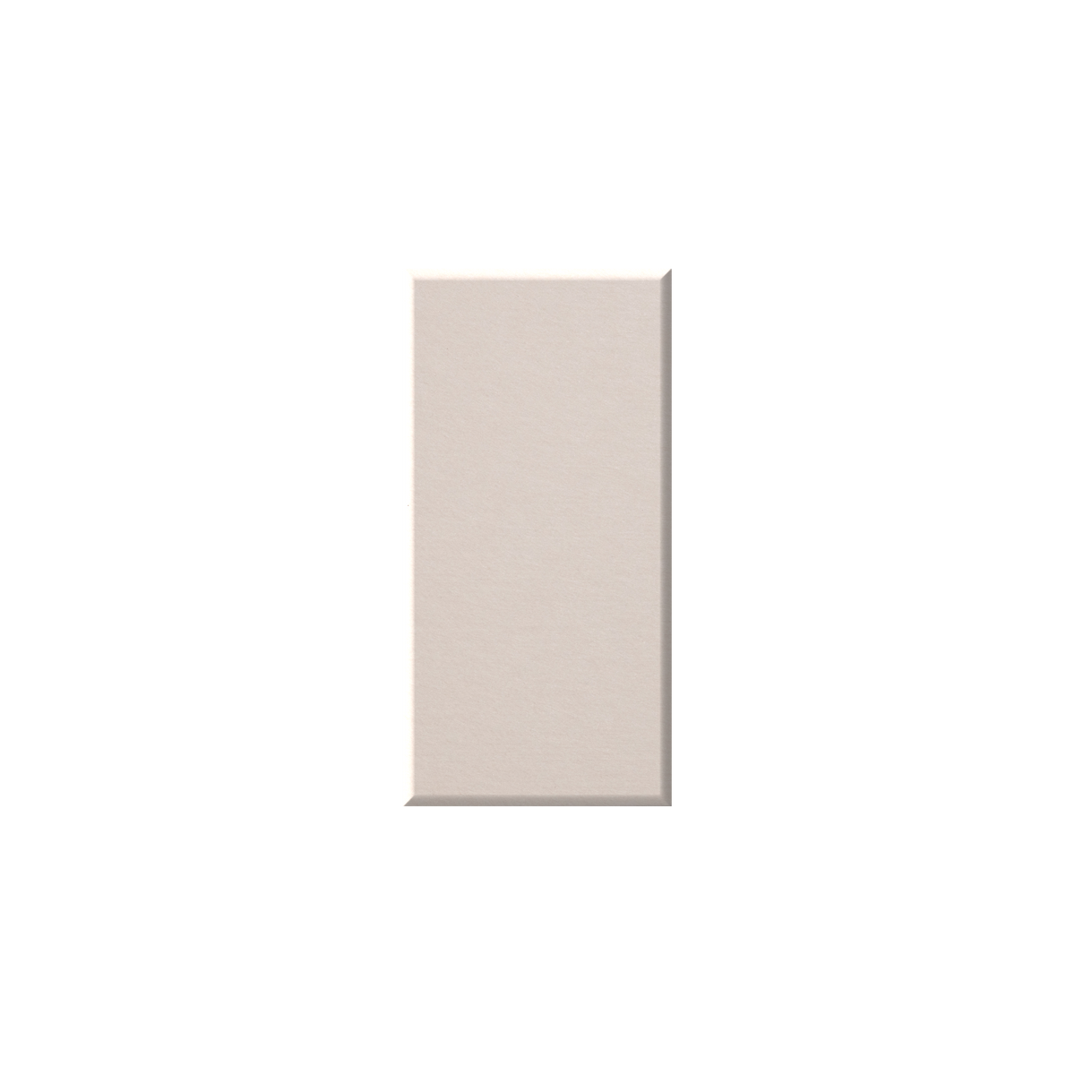 A vertical rectangular sample of brushed metal in a light warm gray or champagne tone, centered on a plain white background.