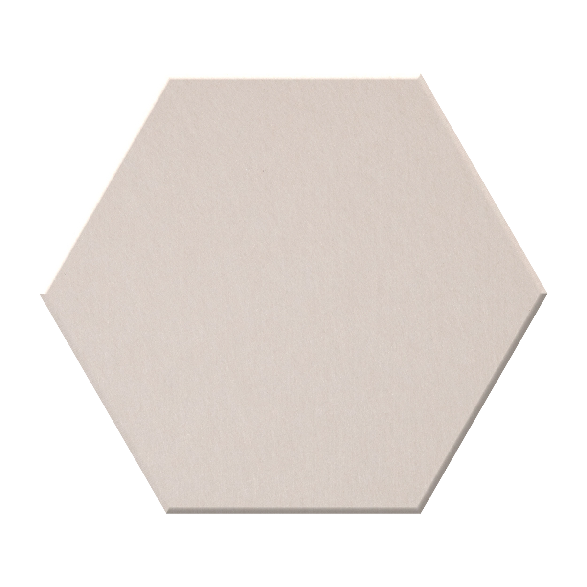 A single hexagonal tile with a matte, textured surface in a muted light blue-gray color, shown against a plain white background.