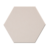 A single hexagonal tile with a matte, textured surface in a muted light blue-gray color, shown against a plain white background.