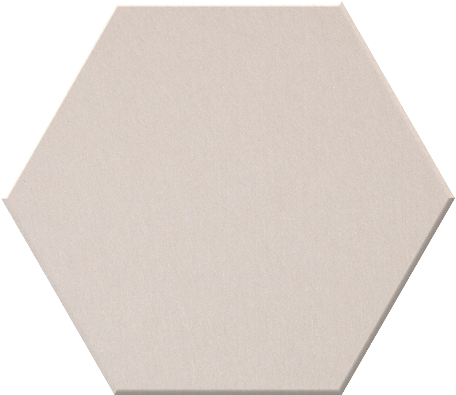 Beige hexagonal tile with matte finish and uniform surface.