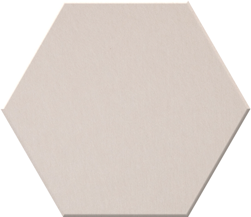 Beige hexagonal tile with matte finish and uniform surface.