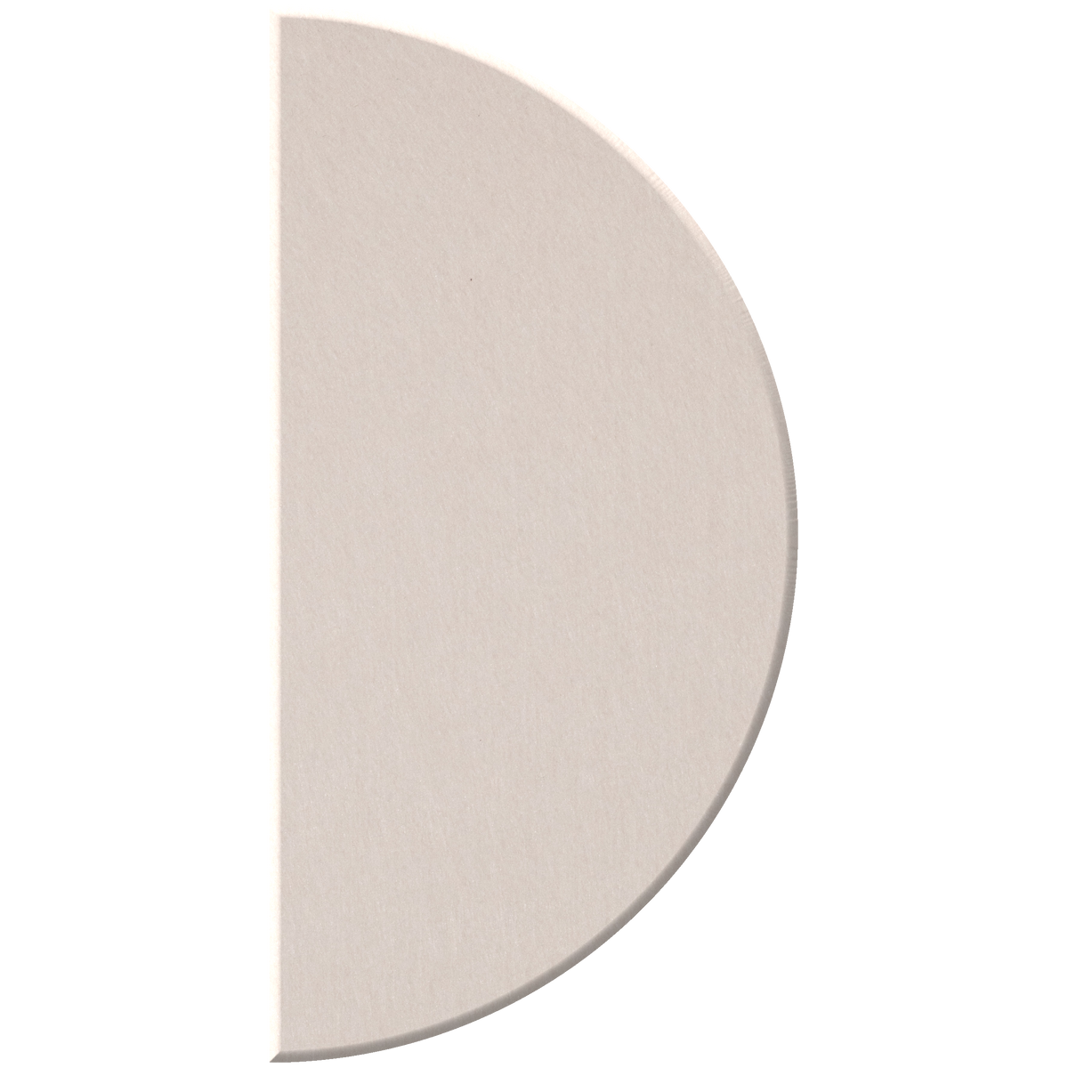 Light tan half-circle on a white background.