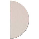 Light tan half-circle on a white background.