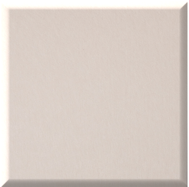 Beige square tile with beveled edges and matte finish.