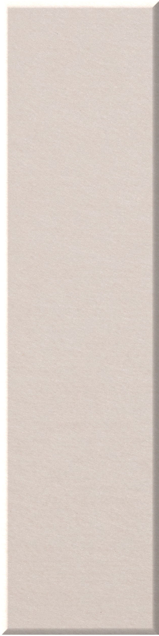 Vertical rectangular shiplap tile with beveled edges in light beige or off-white finish.
