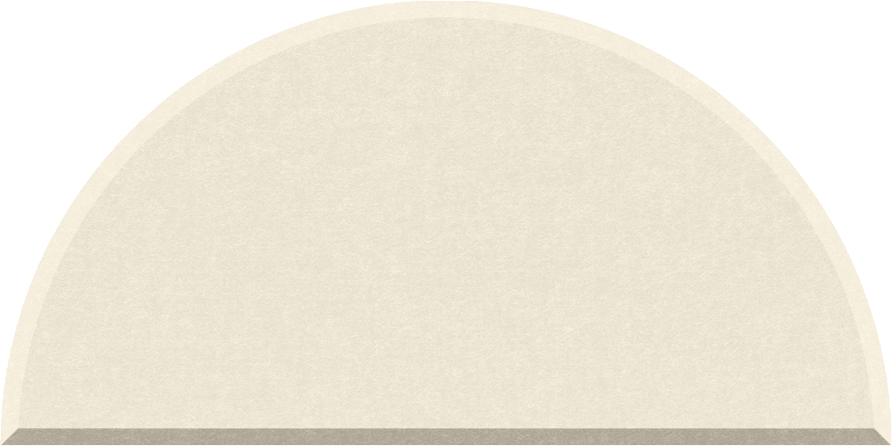 Small half circle felt tile in Ivory