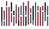Vertical bar chart with gray, black, and red segments displaying data comparison across multiple categories.