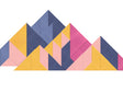 Colorful geometric pattern of triangles on a white background